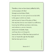 Frau mit Patient-Gebetskarte, Römer 5 Tischnummer (Rückseite)