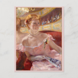 Frau mit Pearl Necklace in Loge Mary Cassatt Postkarte