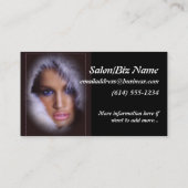 Frau mit Pelz-/Schmetterlings-Salon-Visitenkarten Visitenkarte (Rückseite)