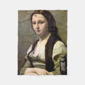 Frau mit Perle, Camille Corot, 1868-1870 Fleecedecke (Vorderseite)