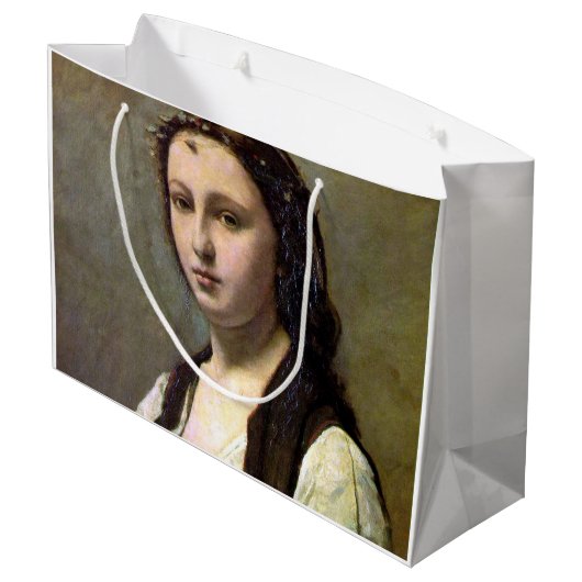 Frau mit Perle, Camille Corot, 1868-1870 Große Geschenktüte (Rückseite Schrägansicht)