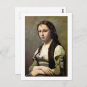 Frau mit Perle, Camille Corot, 1868-1870 Postkarte (Vorne/Hinten)