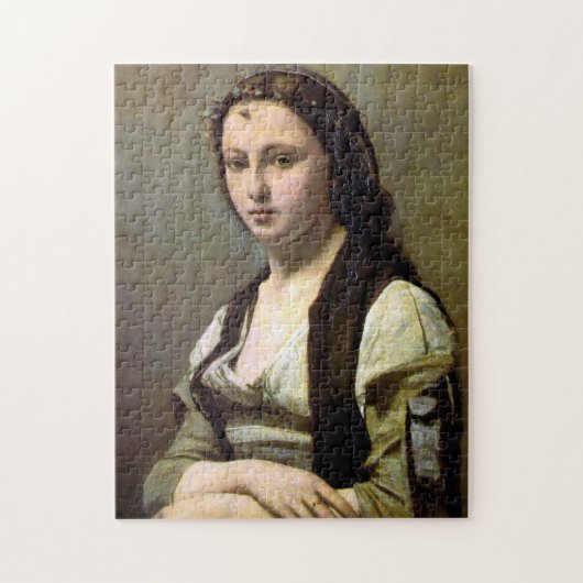 Frau mit Perle, Camille Corot, 1868-1870 Puzzle (Vertikal)