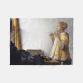 Frau mit Perlenschnur, Johannes Vermeer Fleecedecke (Vorderseite (Horizontal))