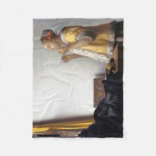 Frau mit Perlenschnur, Johannes Vermeer Fleecedecke (Vorderseite)