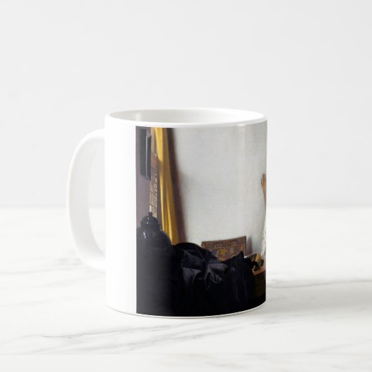 Frau mit Perlenschnur, Johannes Vermeer Kaffeetasse (Vorderseite Links)