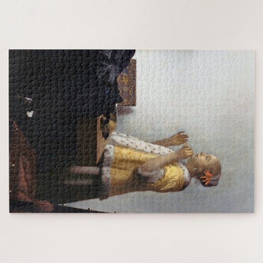 Frau mit Perlenschnur, Johannes Vermeer Puzzle (Horizontal)