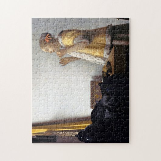 Frau mit Perlenschnur, Johannes Vermeer Puzzle (Vertikal)