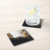 Frau mit Perlenschnur, Johannes Vermeer Rechteckiger Pappuntersetzer (Vor Ort)