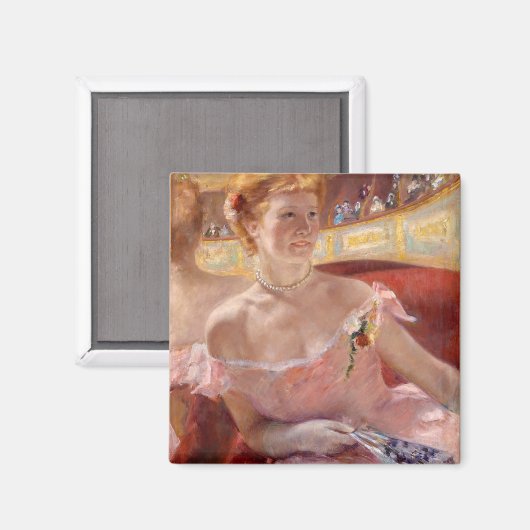 Frau mit Perlenschnur | Mary Cassatt Magnet (Vorderseite/Rückseite)