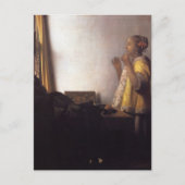 Frau mit Perlenschnur Postkarte (Vorderseite)