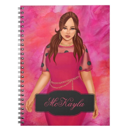 Frau mit personalisierter Plus-Größe Notizblock (Vorderseite)