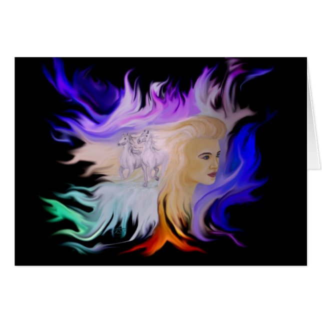 Frau mit Pferd (Vorderseite (Horizontal))