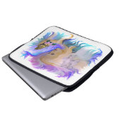 Frau mit Pferd Laptopschutzhülle (Vorne Knopf)