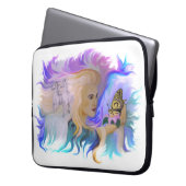 Frau mit Pferd Laptopschutzhülle (Vorderseite Links)