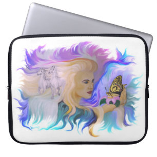 Frau mit Pferd Laptopschutzhülle