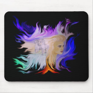 Frau mit Pferd Mousepad