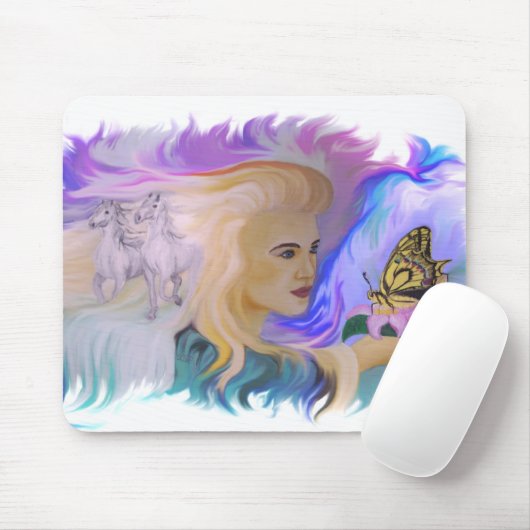 Frau mit Pferd Mousepad (Mit Mouse)