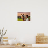 Frau mit Pferd Poster (Küche)