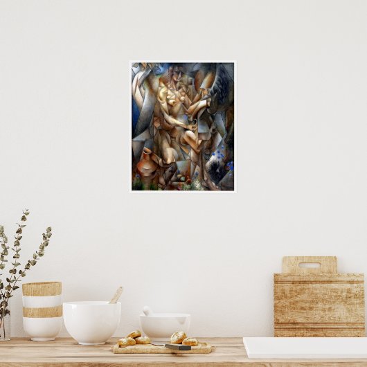 Frau mit Pferd Poster (Küche)