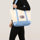 Frau mit Pferd und Schmetterling in der Hand Tragetasche (Vorderseite (Produkt))