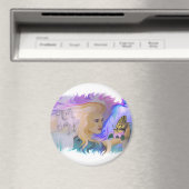 Frau mit Pferd und Schmetterling in Hand Magnet (In Situ (Geschirrspüler))