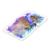 Frau mit Pferd und Schmetterling Magnet (Linke Seite)