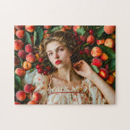 Frau mit Pfirsichen und Kirschen Puzzle
