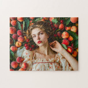 Frau mit Pfirsichen und Kirschen Puzzle