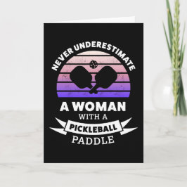 Frau mit Pickleball Paddle Funny Geschenk Karte