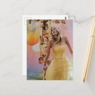 Frau mit Pilzen surreale Collage Postkarte