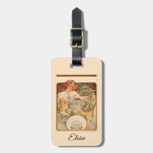 Frau mit Pupiden in ihrem Haar, Gepäckanhänger (Vorderseite vertikal)