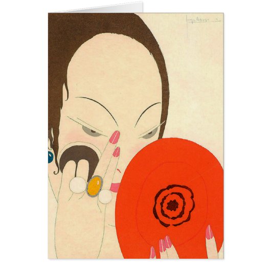 FRAU MIT RED MIRROR Deko Beauty Fashion Makeup (Vorne)