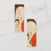 FRAU MIT RED MIRROR Deko Beauty Fashion Makeup Mini Visitenkarte (Vorne/Hinten)