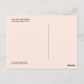 FRAU MIT RED MIRROR Deko Beauty Fashion Makeup Postkarte (Rückseite)