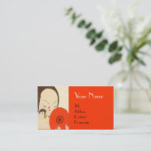FRAU MIT RED MIRROR Deko Beauty Fashion Makeup Visitenkarte (Stehend Vorderseite)