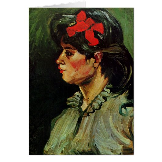 Frau mit Red Ribbon Portrait von Vincent van Gogh (Vorne)