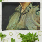 Frau mit Red Ribbon Portrait von Vincent van Gogh Geschirrtuch (Gefaltet)