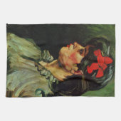Frau mit Red Ribbon Portrait von Vincent van Gogh Geschirrtuch (Horizontal)