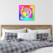 Frau mit Regenbogenbrille + eine Spiegelscheibe Leinwanddruck (Insitu (Schlafzimmer))