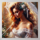 Frau mit Regenschirm Poster (Vorne)