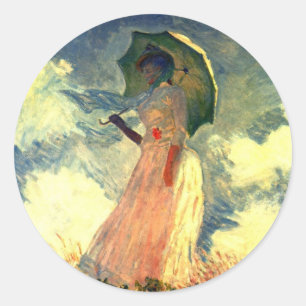 Frau mit Regenschirm von Claude Monet Stickers