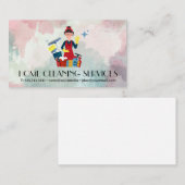 Frau mit Reinigungsmitteln Visitenkarte (Vorne/Hinten)