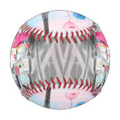 Frau mit rosa Ballon in Paris Baseball Geschenk (Rückseite)