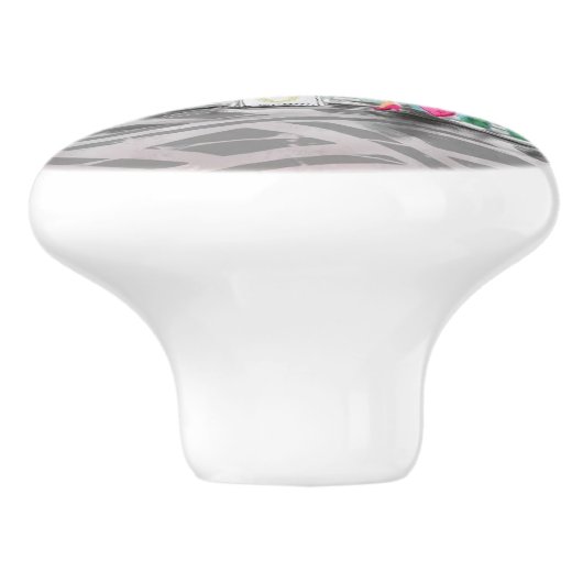 Frau mit rosa Ballon in Paris Keramik Knob Keramikknauf (Seitenansicht)