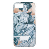 Frau mit Rose, Mucha Case-Mate iPhone Hülle (Rückseite)