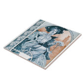 Frau mit Rose, Mucha Fliese (Seite)