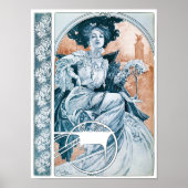 Frau mit Rose, Mucha Poster (Vorne)