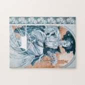 Frau mit Rose, Mucha Puzzle (Horizontal)