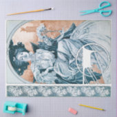 Frau mit Rose, Mucha Seidenpapier (Basteln)